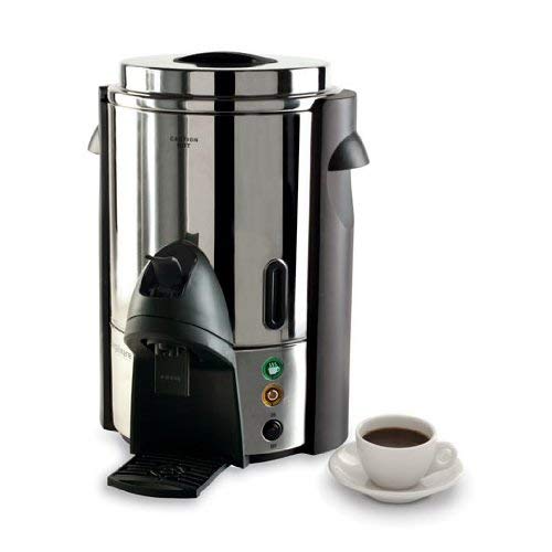 Focus Foodservice 57060 Regalware Commercial Stainless Steel Coffeemaker with One-Hand Dispensing Integrated Non-Drip Spigot, 60-Cup