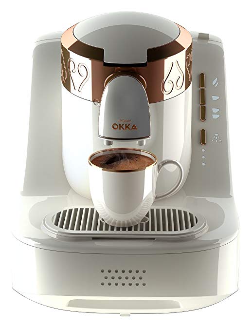 Arzum Okka OK001W Automatic 120V Turkish/Greek Coffee Machine, White/Copper