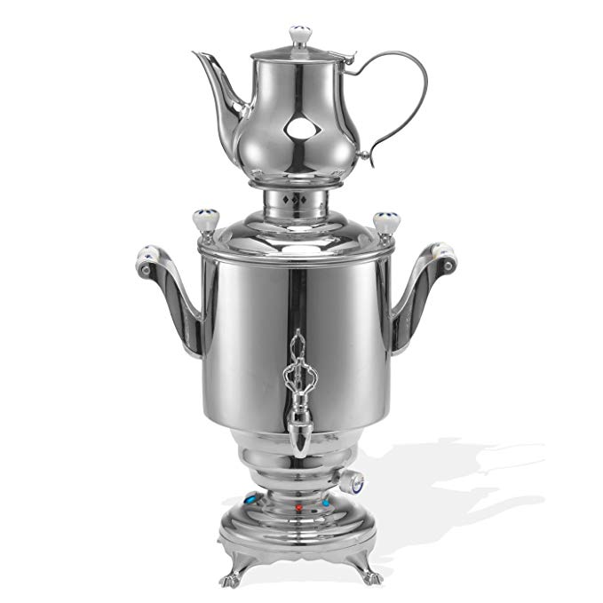 BEEM Romanov III. Stainless Steel Samovar, 5 Liters, Silver