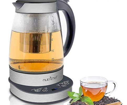 NutriChef Electric Glass Water Kettle – 1.7L Original Clear Digital Automatic Heater Warmer Kit Set w/Temperature Control, Timer, LED, Lid Cover, Accessories – For Boiling, Brewing Hot Tea – PKTM15 Review