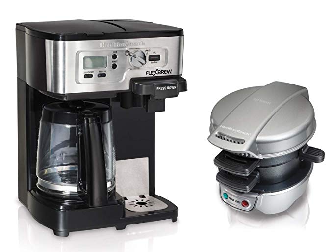 Hamilton Beach 49983 + 25475 12Cup CoffeeMaker w/Breakfast Sandwich Maker Bundle