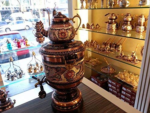 Electric Tea Maker Tea Machine Copper Samovar: Kettle & Pot Decorative Desing Tea Makerhas a Volume Portion .