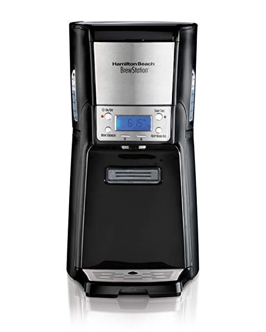 Hamilton Beach (48464) Coffee Maker with 12 Cup Capacity & Internal Storage Coffee Pot, Brewstation, Black