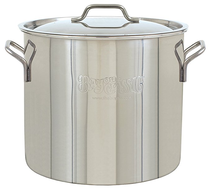 Bayou Classic Bayou Stainless Brew Kettle, 30 quart, Stainless Steel