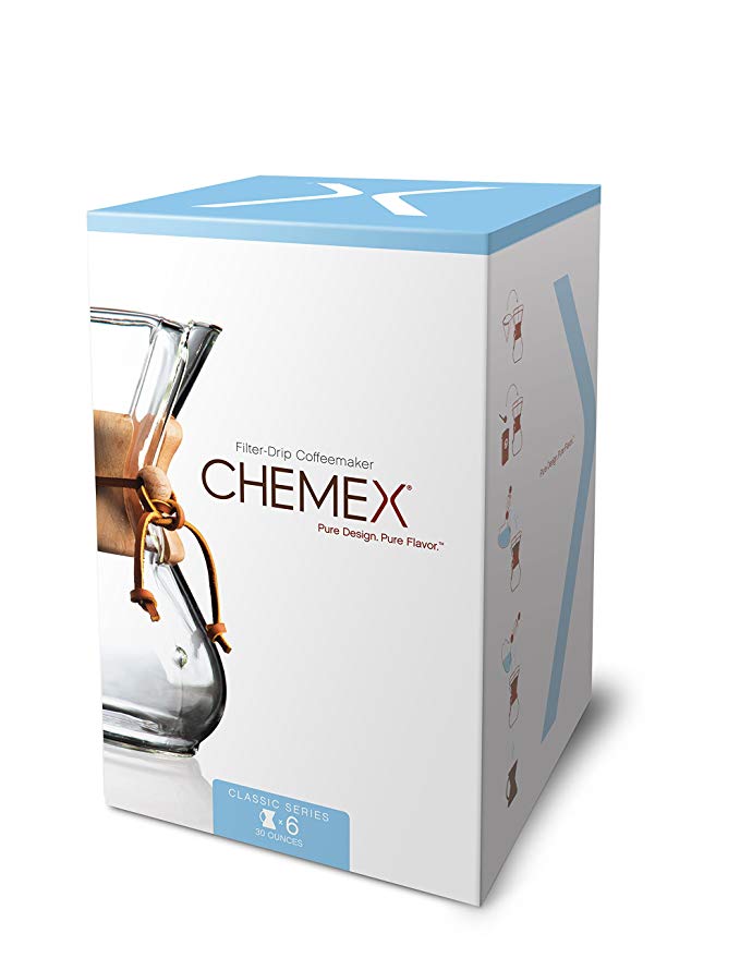 Chemex Classic Series, Pour-over Glass Coffeemaker, 6-Cup - Exclusive Packaging