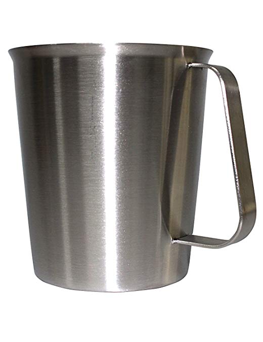 WARRAH Measuring Cup,Good Grips Stainless Steel Measuring Cup with Marking with Handle with Measurement Marks Scale Coffee Milk Jug 1500ml