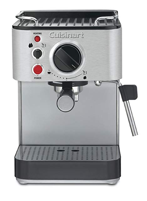 Cuisinart Stainless Steel 1000-Watt 15-Bar Espresso Maker with Stainless Steam Nozzle Built-In Cup Warming Tray