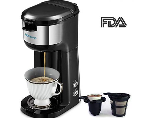 Single Serve Coffee Maker Brewer, HAMSWAN K Cup Coffee Maker for K Cup Pods & Ground Coffee, 2-way Small Thermal Drip Coffee Machine, Programmable, Automatic Clean & Shut off, Permanent Filter (Black) Review