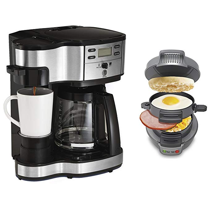 Hamilton Beach Single-Serve or 12-Cup Coffee Maker + Breakfast Sandwich Maker