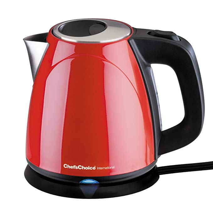 Chef's Choice 6730002 M673 International Cordless Compact Electric Kettle - Red, 32 oz.