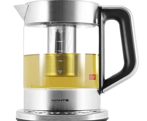 Viante KET-100 Electric Glass Tea Maker Kettle with removable Tea Infuser. 4 Pre-Set Programs. Fast Boil Feature. BPA-Free–Temp Tech Glass Body. Stainless Steel Finish. 1.7 Liter Capacity. Cordless Review