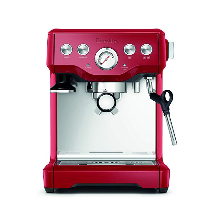 Breville BES840CBXL The Infuser Espresso Machine, Cranberry Red