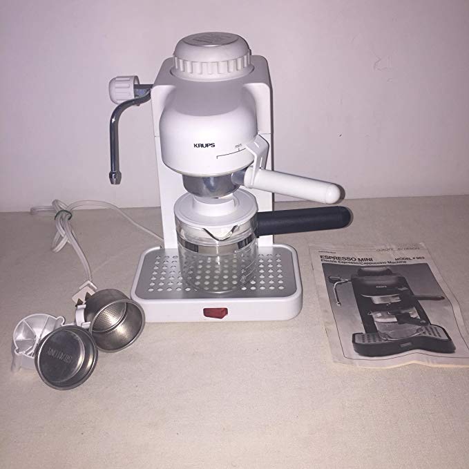 Krups Espresso Mini 963 White Electric Cappuccino Espresso Coffee Maker Machine 800 Watts