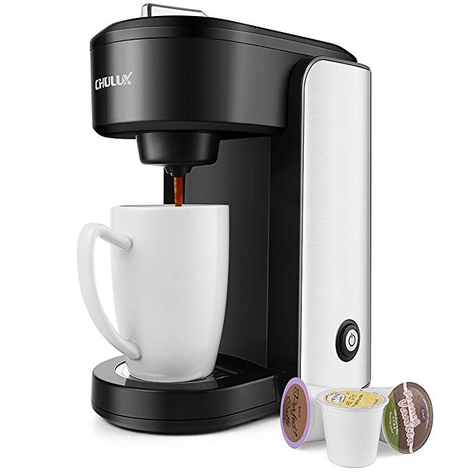 CHULUX Single Serve Coffee Maker,Stainless Steel Coffee Brewer with Gradient Water Reservoir,Auto Shut Off,1000 Watts