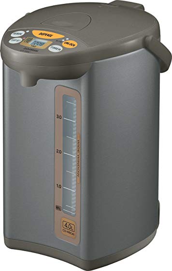 Zojirushi CD-WBC40-TS Micom 4-Liter Water Boiler and Warmer, Silver Brown