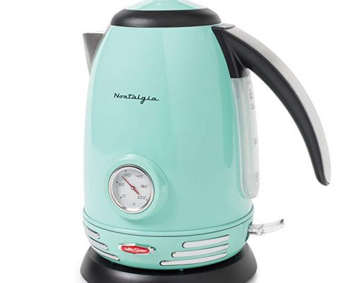 Nostalgia RWK150AQ Retro Stainless Steel Electric Water Kettle, 1.7 L, Aqua Review