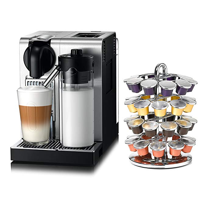 DeLonghi Nespresso Lattissima Pro Stainless Steel Capsule Espresso and Cappuccino Machine with Bonus 40 Capsule Carousel