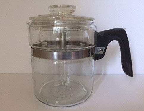 VINTAGE Pyrex 4 Cup Stovetop Percolator Complete as shown — RARE Review
