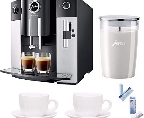 Jura 15068 IMPRESSA C65 Automatic Coffee Machine, Platinum Includes Jura Milk Container, Care Cartridge, Decalcifying Tablets and Set of Ceramic Cups and Saucers Review