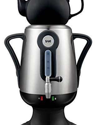 Saki Samovar tea maker kettle 3.2 L 110V, electric water kettle with Porcelain tea pot – Keep Warm Function, stainless steel dispenser for black, green tea Russian, Persian, Turkish (Black) Review